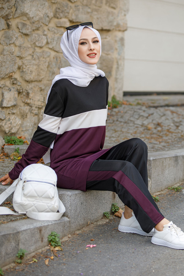 13008-MOR Tunik+Pantolon