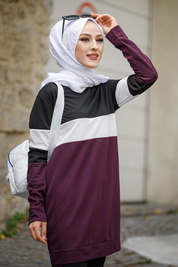 13008-MOR Tunik+Pantolon