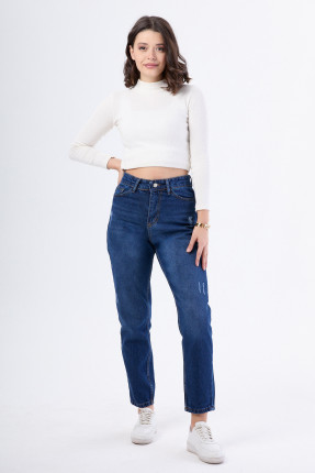 23668-KOYU-MAVI Yüksek Bel Mom Jeans