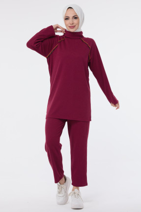 23697-BORDO Tunik Pantolon